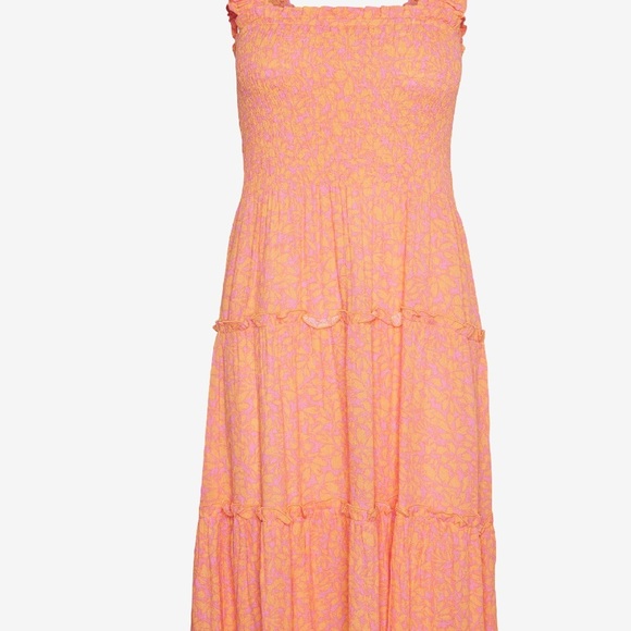 Vero Moda Orange Pink One Shoulder Sundress - Picture 3 of 8